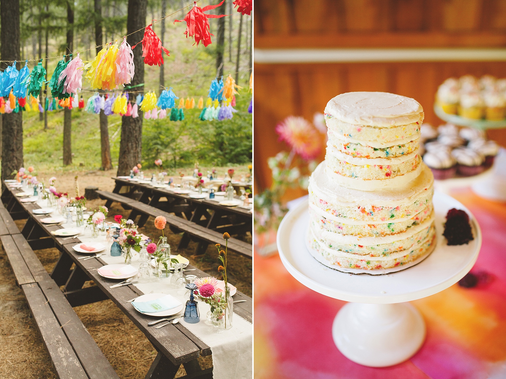 bright colorful modern cake for wedding