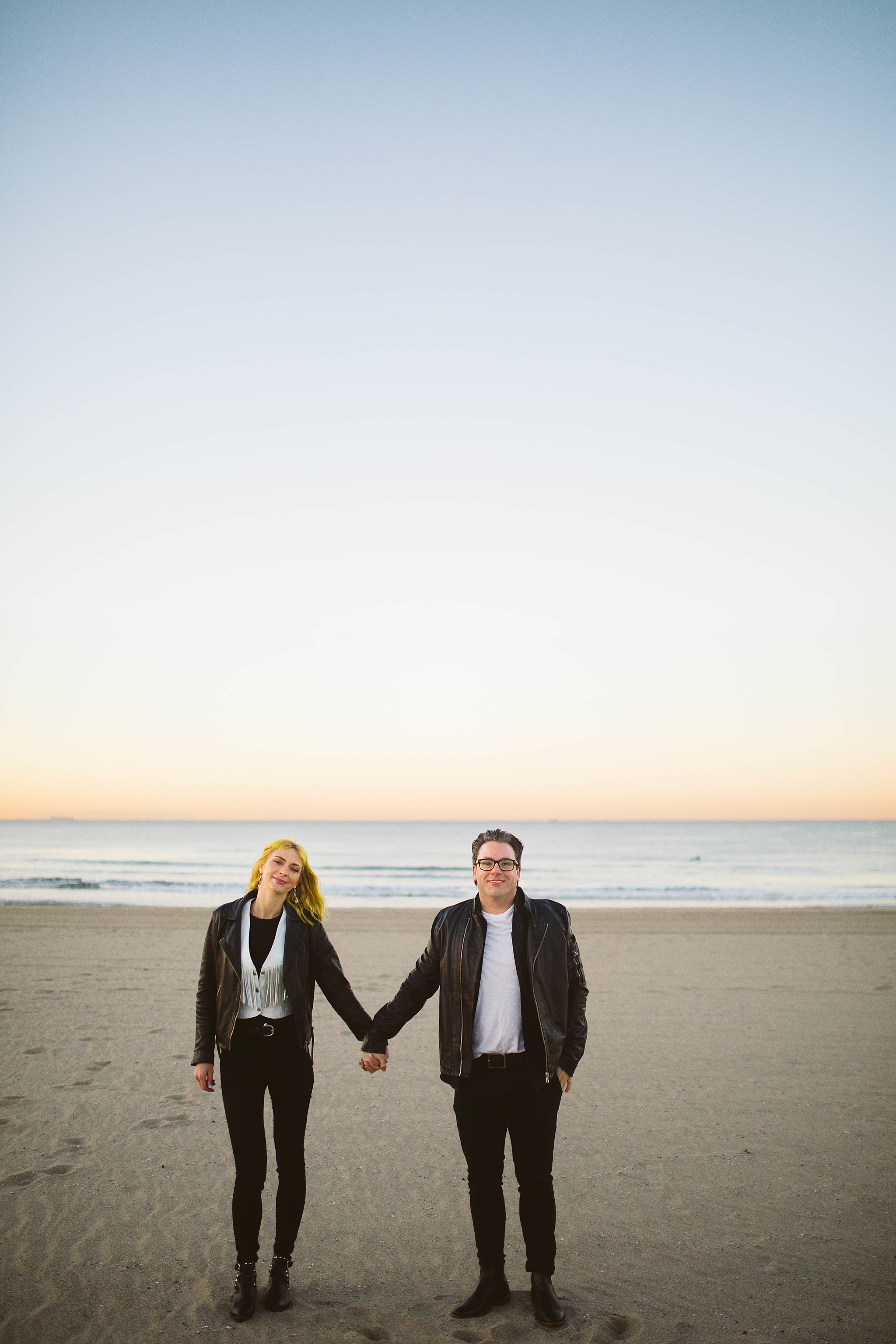 venice beach rock inspired engagement picture