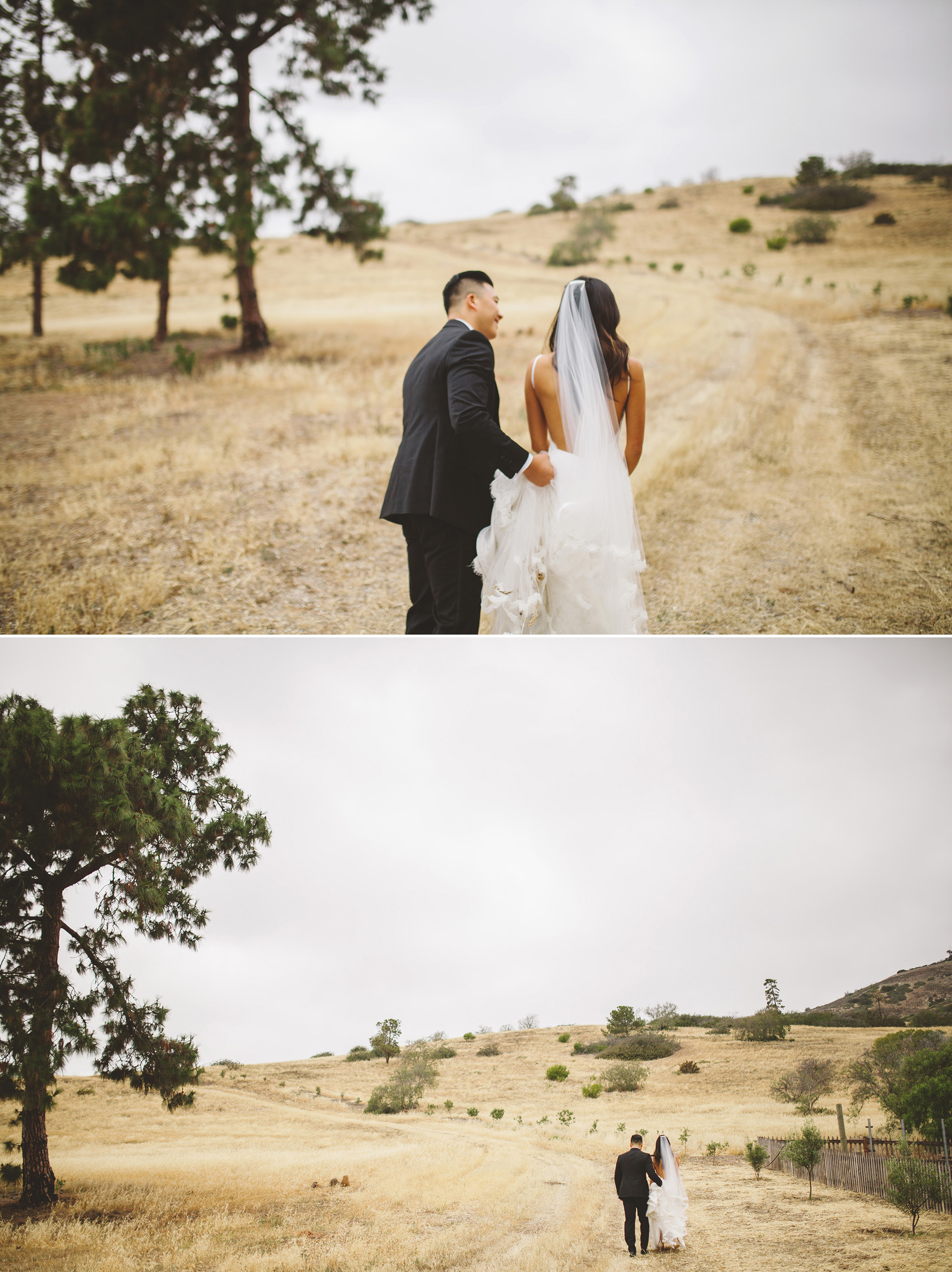 Bride and groom portraits at Catalina View Garden