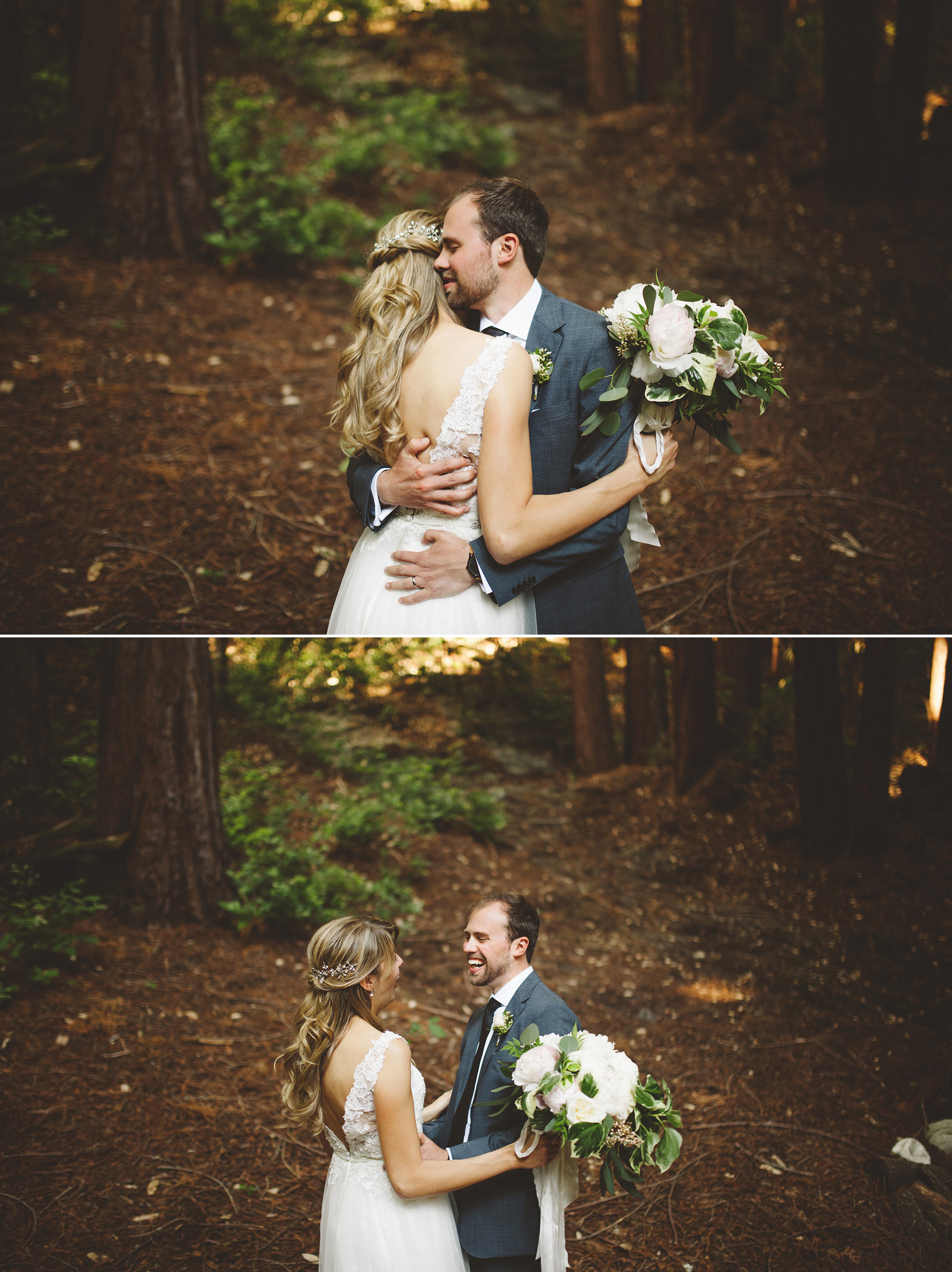 Waterfall Lodge and Retreat wedding portraits in the redwoods