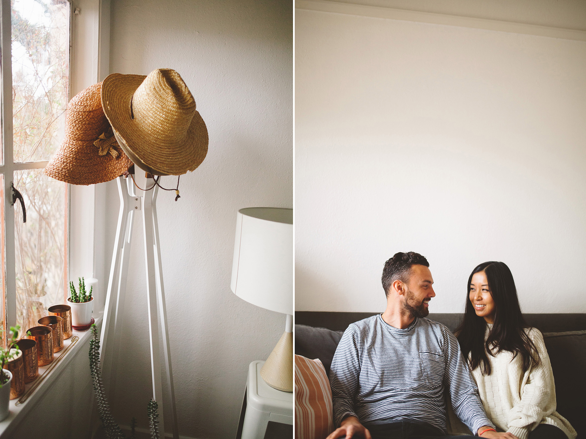 Intimate in home engagement pictures in Santa Monica