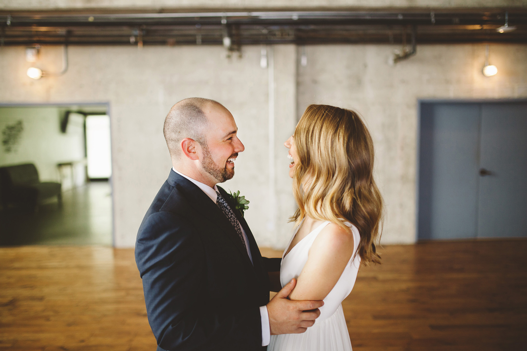 industrail modern and minimal wedding at Fremont Foundry Seattle