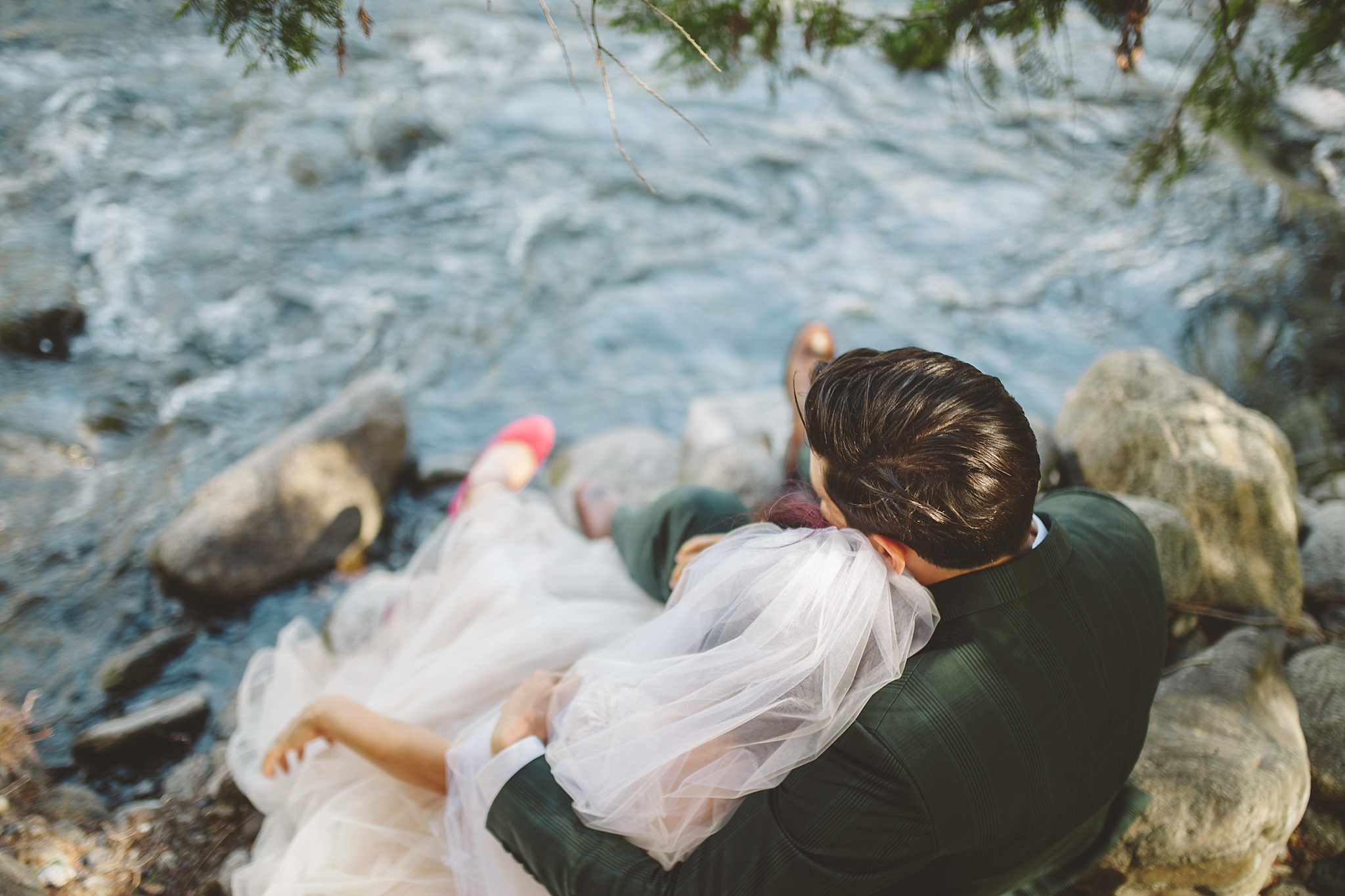 wedding portraits by the river pnw