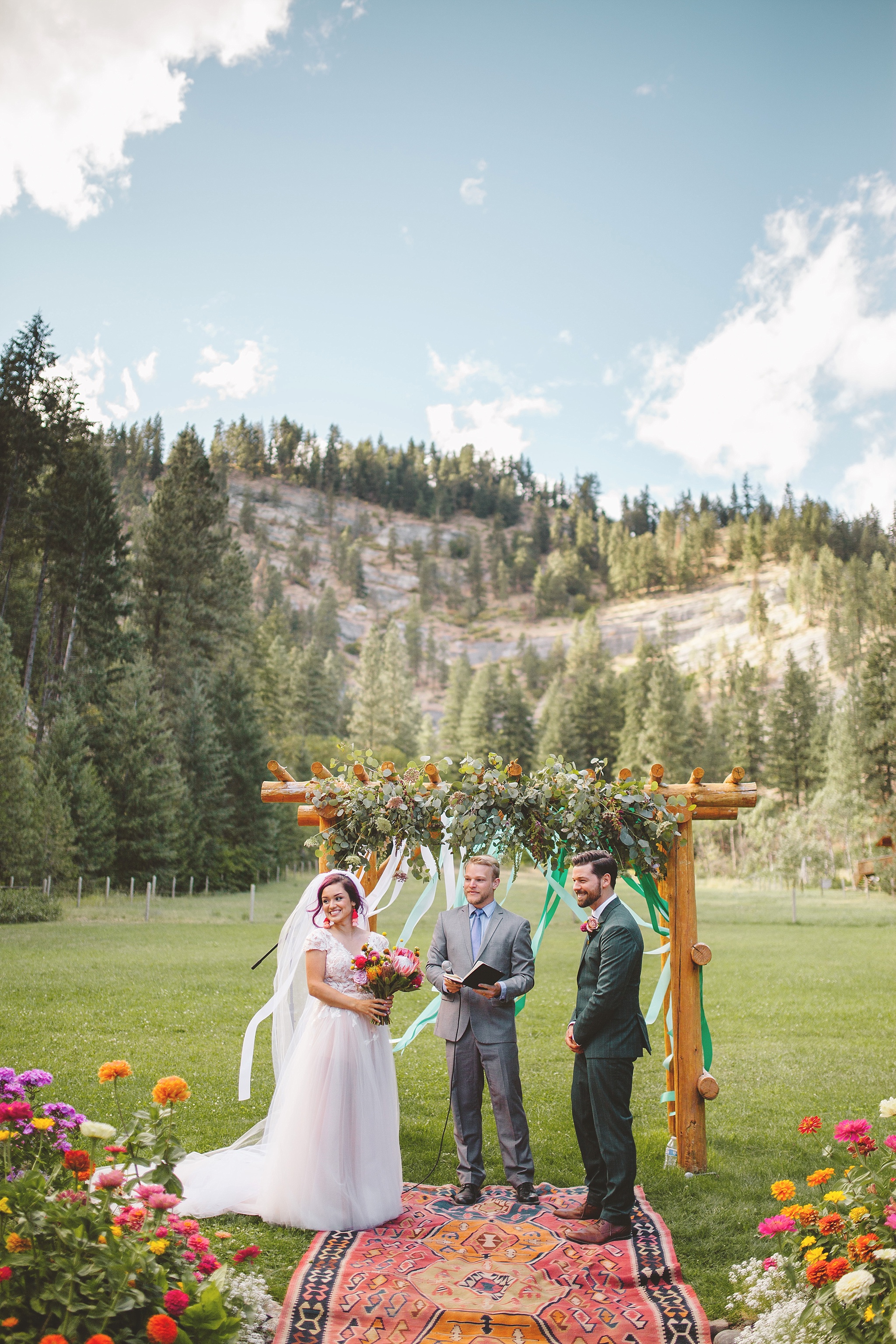 outdoor ceremony in the woods of washington