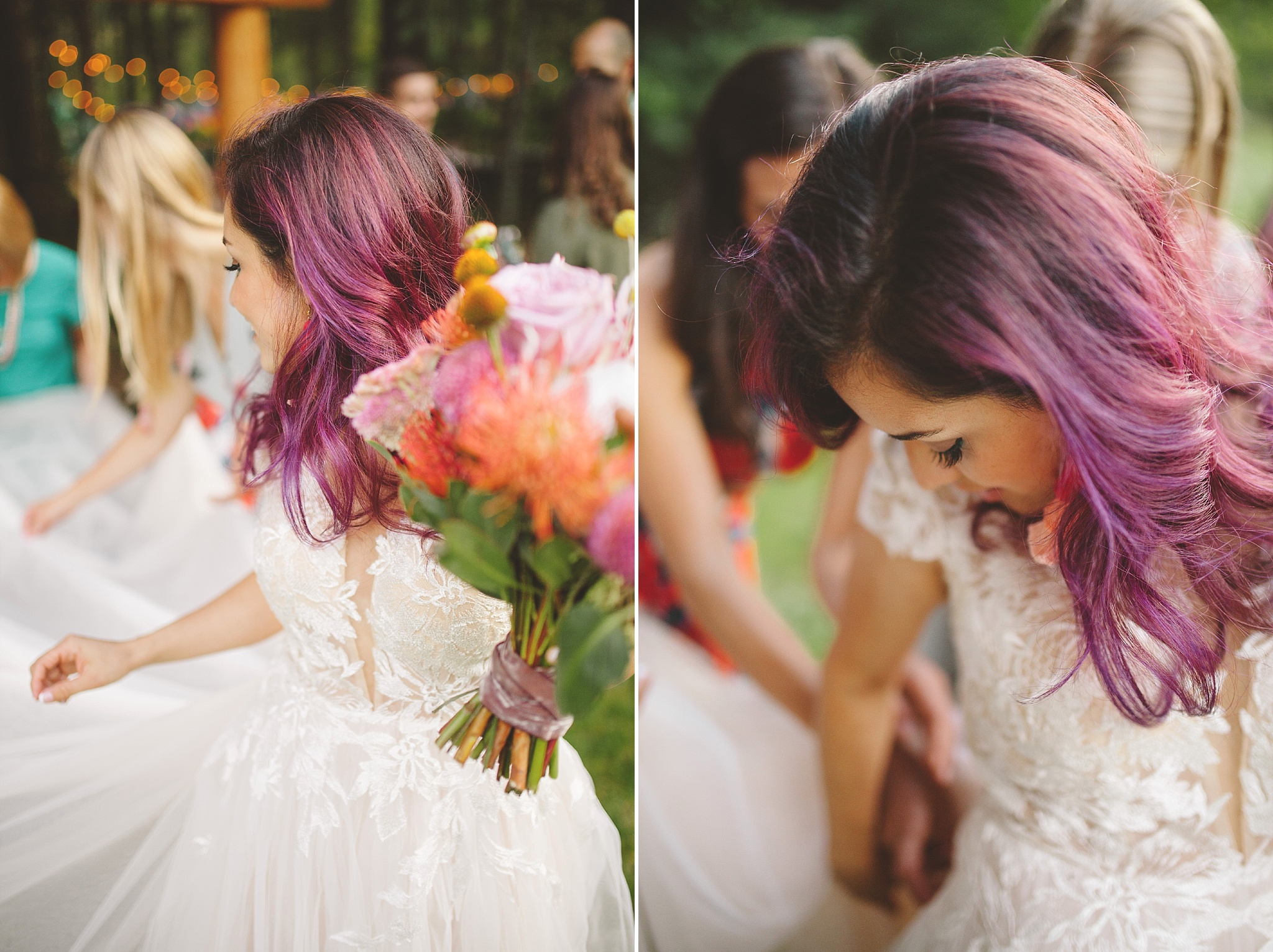 purple hair bride washington