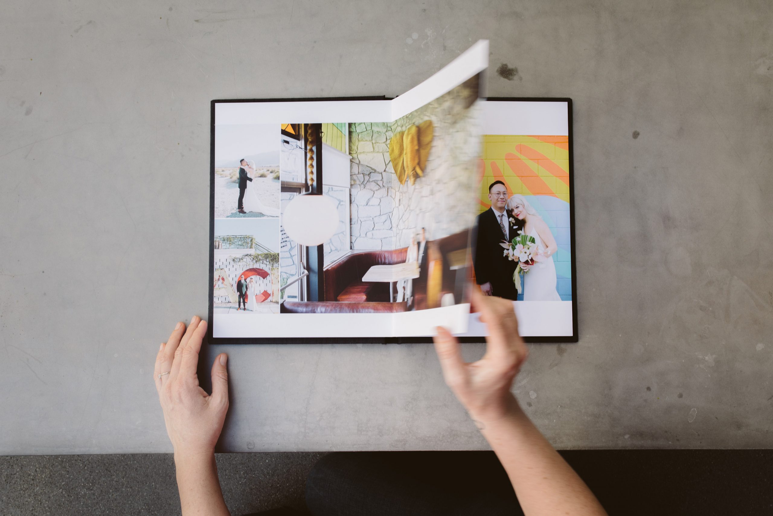 Fine art wedding albums from Los Angeles CA.